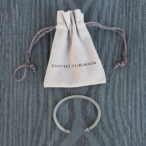 David Yurman Classic Cable Bracelet Sterling Silver with 18K Yellow Gold, 4mm